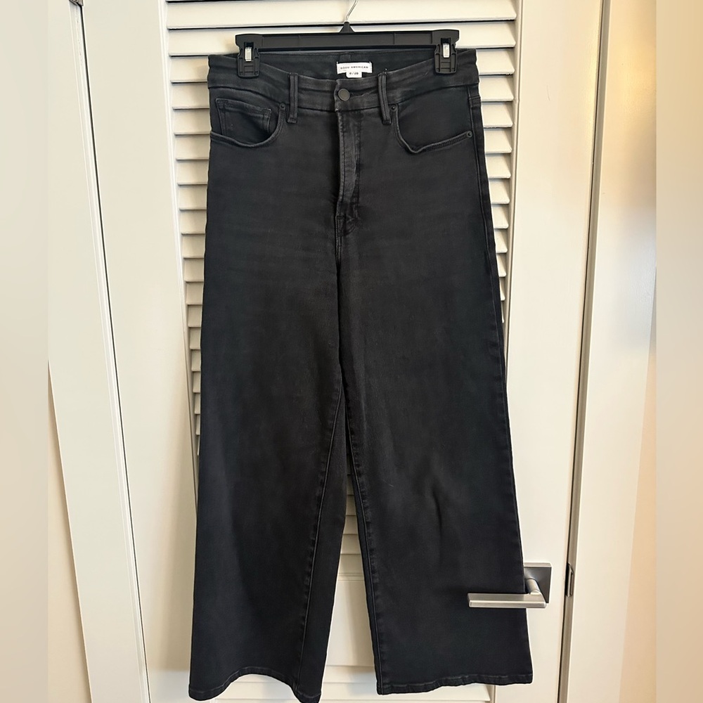 Good American Black Flare Jeans